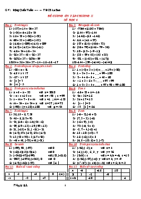 Đề cương ôn tập chương II - Số học lớp 6
